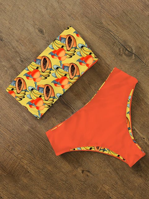 Tyra High Waist Bandeau Bikini Set  Sunset and Swim TZ19701Y2 M 