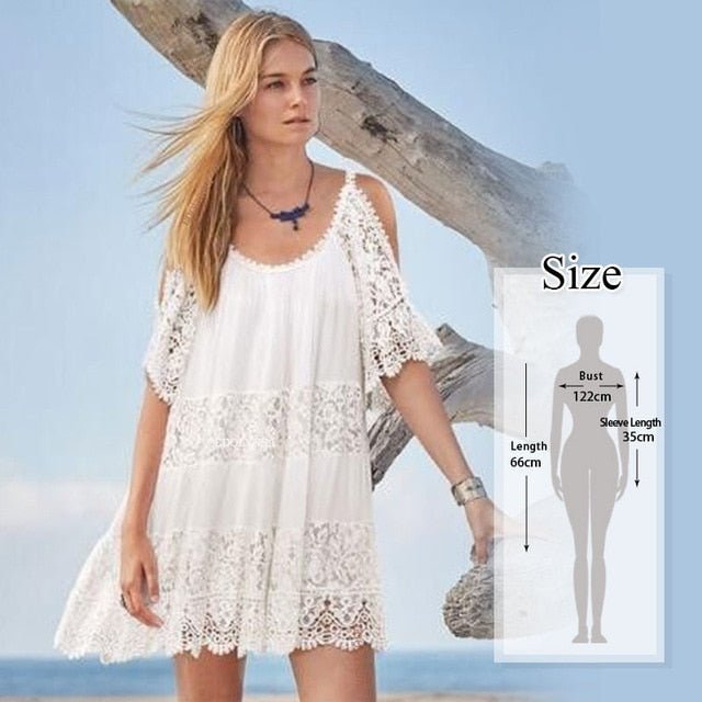 Tyra Lace Beach Dress Beach Cover up  Sunset and Swim Q826-689 One Size 