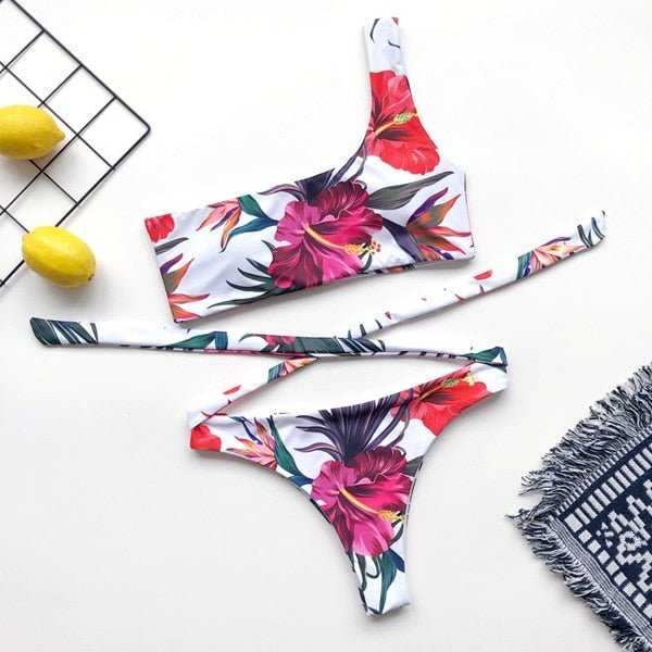 Zara Bandage Modest High Waist Bikini  Sunset and Swim S371PI L 
