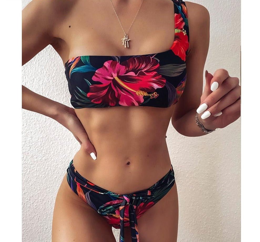 Zara Bandage Modest High Waist Bikini  Sunset and Swim   