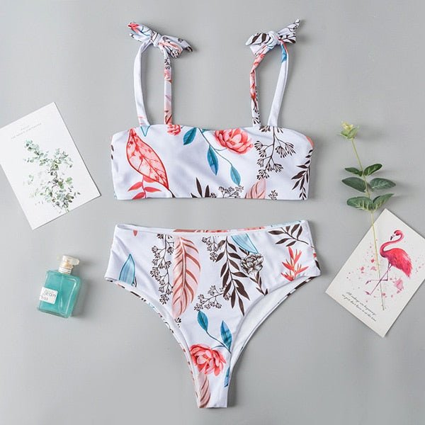 Zara Bandage Modest High Waist Bikini  Sunset and Swim S386 S 