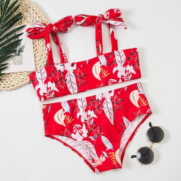 Zara Bandage Modest High Waist Bikini  Sunset and Swim S362RE S 