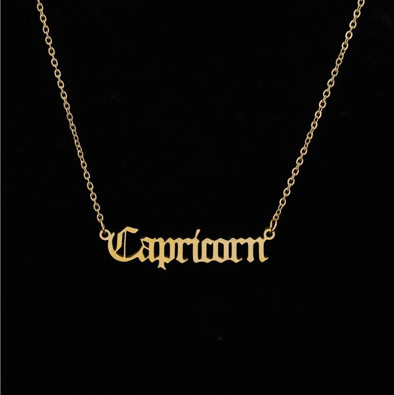 Zodiac Signs Necklaces  Sunset and Swim Capricorn Gold Color 