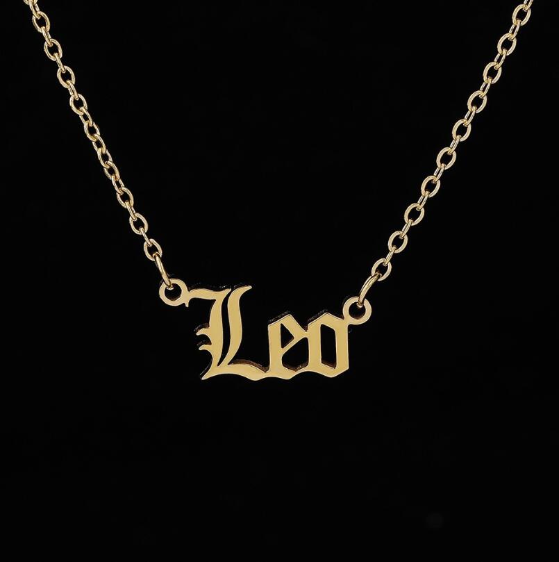 Zodiac Signs Necklaces  Sunset and Swim Leo Gold Color 