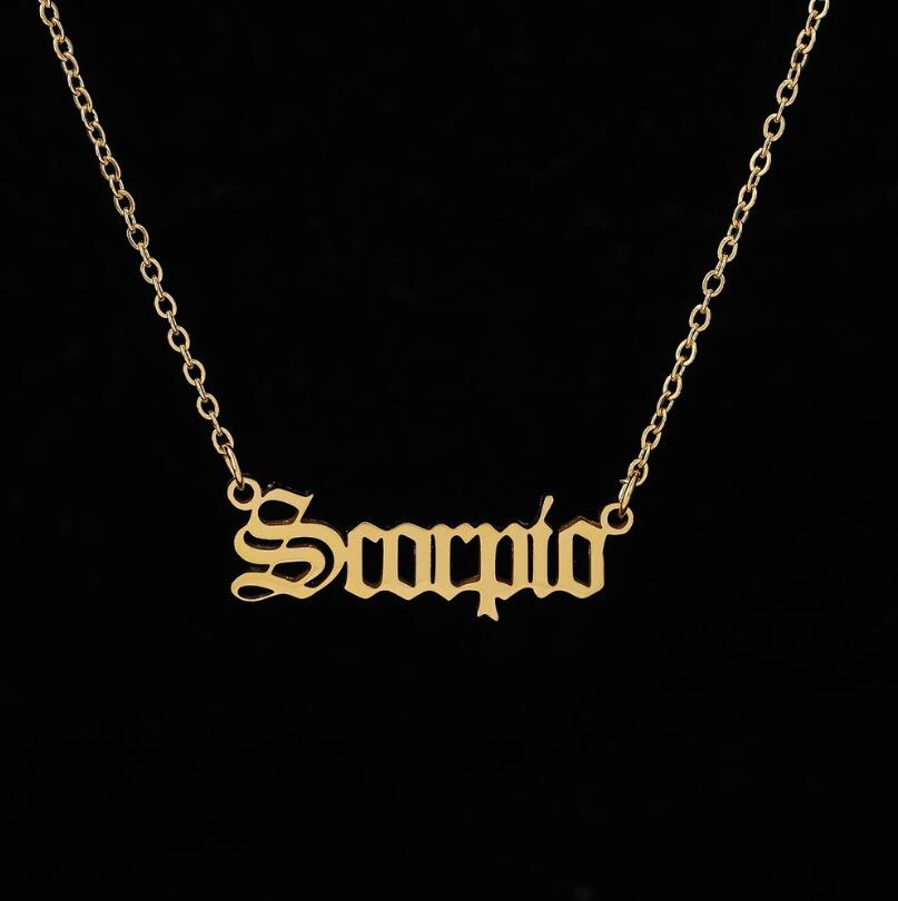 Zodiac Signs Necklaces  Sunset and Swim Scorpio Gold Color 