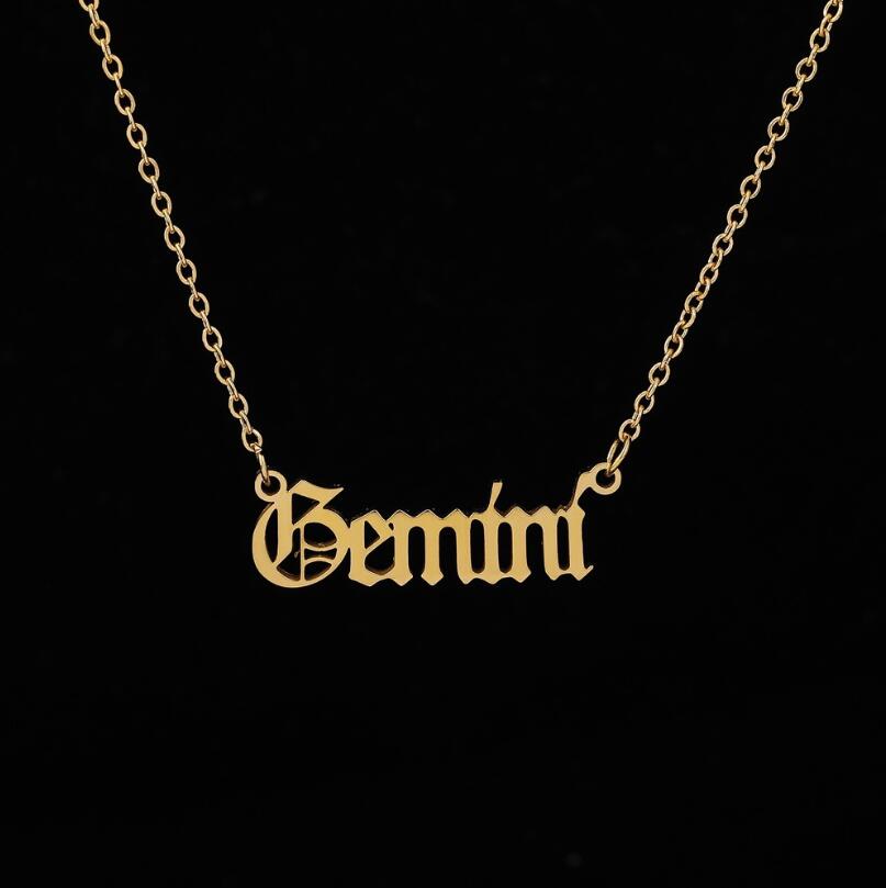 Zodiac Signs Necklaces  Sunset and Swim Gemini Gold Color 