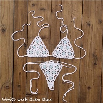 Sunset And Swim - Crochet See Through Micro Extreme Mini String Bikini