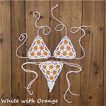 Sunset And Swim - Crochet See Through Micro Extreme Mini String Bikini