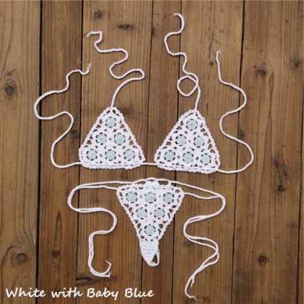 Sunset And Swim - Crochet See Through Micro Extreme Mini String Bikini