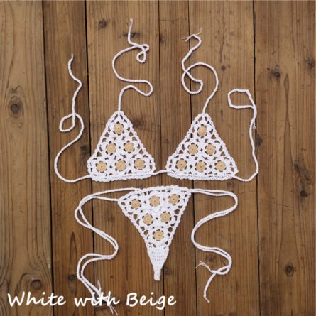 Sunset And Swim - Crochet See Through Micro Extreme Mini String Bikini