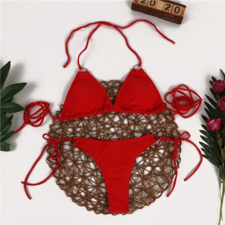 Sunset And Swim - Micro Extreme Mini Halter Bikini