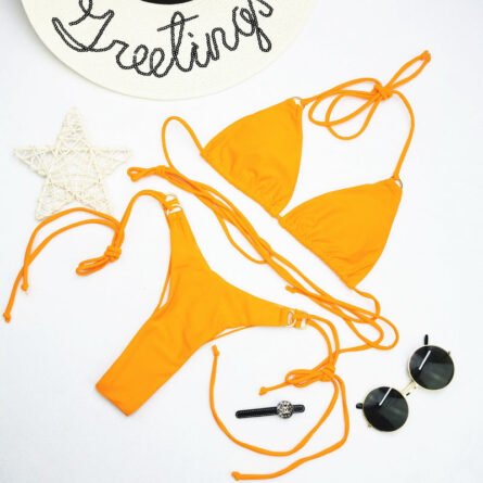 Sunset And Swim - Micro Extreme Mini Halter Bikini