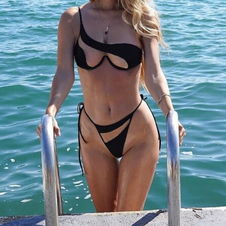 Sunset And Swim - Island Vacation Transparent Sexy Bikini