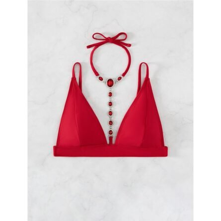 Sunset And Swim - Red Diamond Deluxe Extreme Mini Micro Thong Bikini