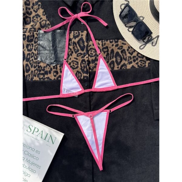 Sunset And Swim - Sexy Glitter Extreme Pink Mini Micro Thong Bikini