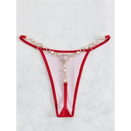 Sunset And Swim - Red Diamond Deluxe Extreme Mini Micro Thong Bikini