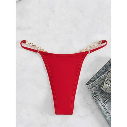 Sunset And Swim - Red Diamond Deluxe Extreme Mini Micro Thong Bikini