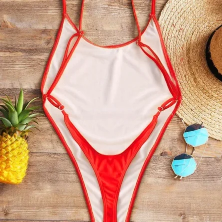 Alessa High Cut Thong Swimsuit One Piece G String Swimsuit - Image 5
