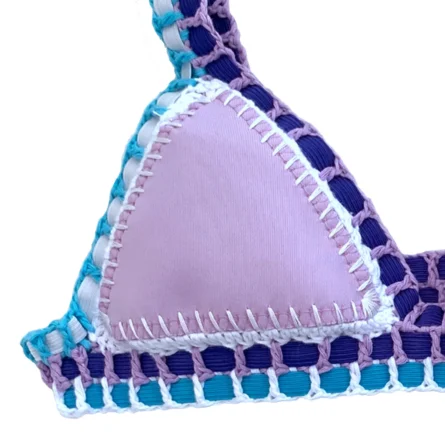 Purple Pleasure Sexy Handmade Neoprene Crochet Bikini Set Sunset and Swim - Image 4