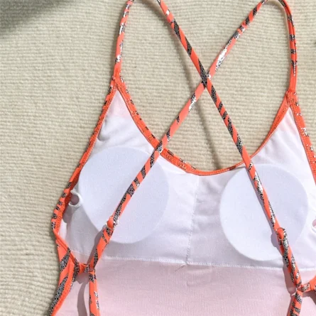 Zebra Strut High Cut Thong Swimsuit Monokini - Image 14