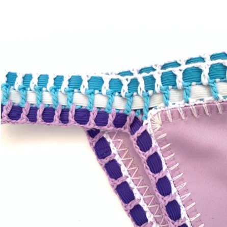 Purple Pleasure Sexy Handmade Neoprene Crochet Bikini Set Sunset and Swim - Image 5