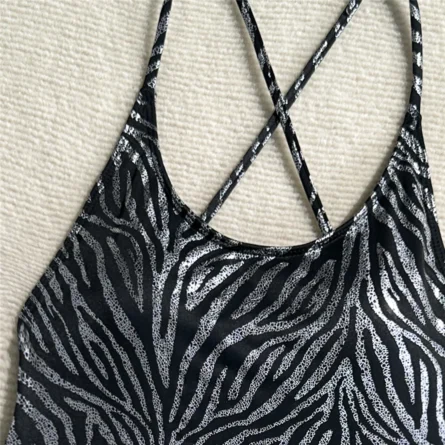 Zebra Strut High Cut Thong Swimsuit Monokini - Image 19