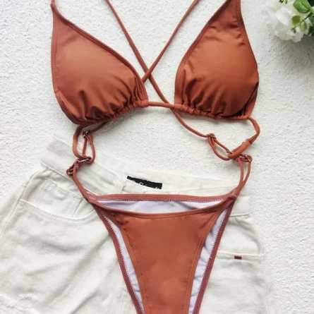 Sexy Halter Thong Extreme Micro Swimsuit Monokini - Image 9