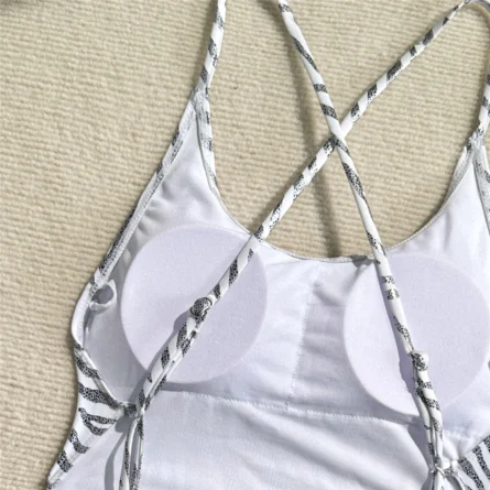 Zebra Strut High Cut Thong Swimsuit Monokini - Image 25