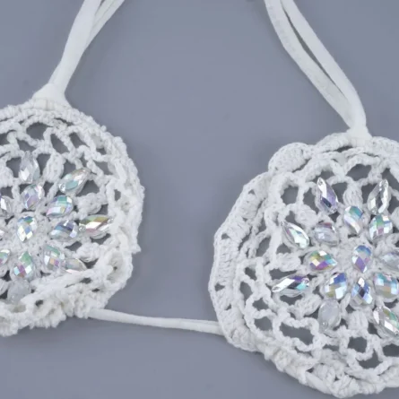 Sensual Waves Crochet Sexy Rhinestone See Through Bikini Sunset and Swim - Image 24