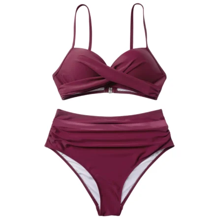 Sunset and Swim Tummy Control Design High Waist Bikini - Image 6