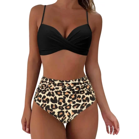 Sunset and Swim Tummy Control Design High Waist Bikini - Image 11