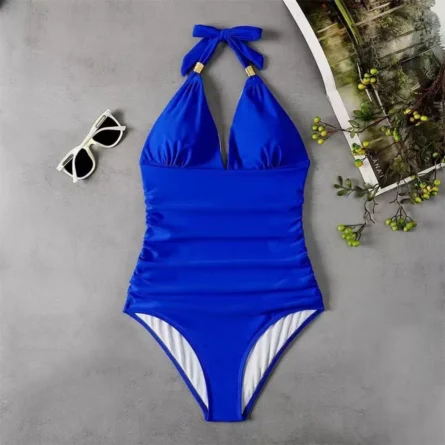 Sunset and Swim Tummy Waist Slimming Halter Swimsuit - Image 30