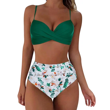Sunset and Swim Tummy Control Design High Waist Bikini - Image 13