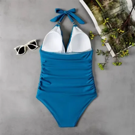 Sunset and Swim Tummy Waist Slimming Halter Swimsuit - Image 29