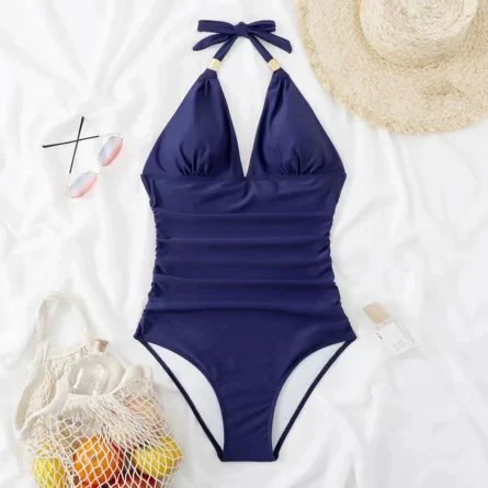 Sunset and Swim Tummy Waist Slimming Halter Swimsuit - Image 11