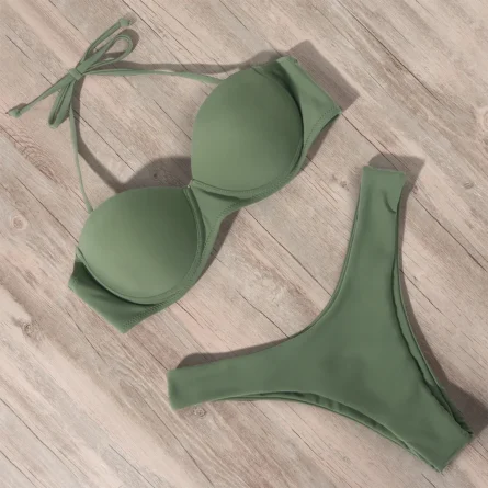 Ashley Sexy Brazilian Bandeau Push-up Bikini - Image 36