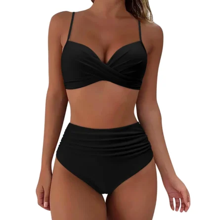 Sunset and Swim Tummy Control Design High Waist Bikini - Image 18