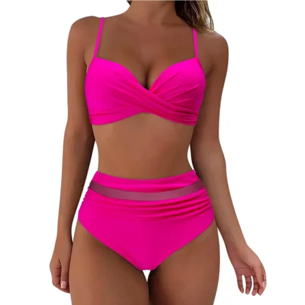 Sunset and Swim Tummy Control Design High Waist Bikini - Image 23