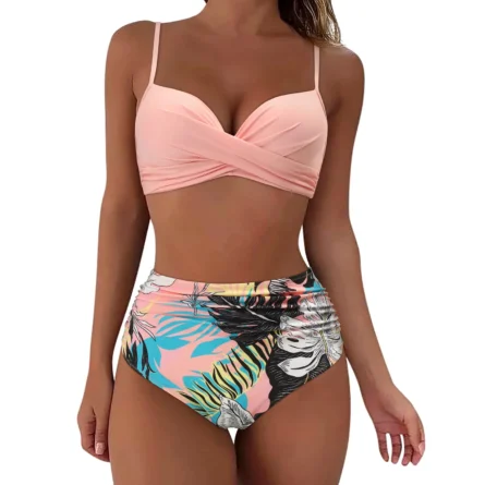 Sunset and Swim Tummy Control Design High Waist Bikini - Image 9