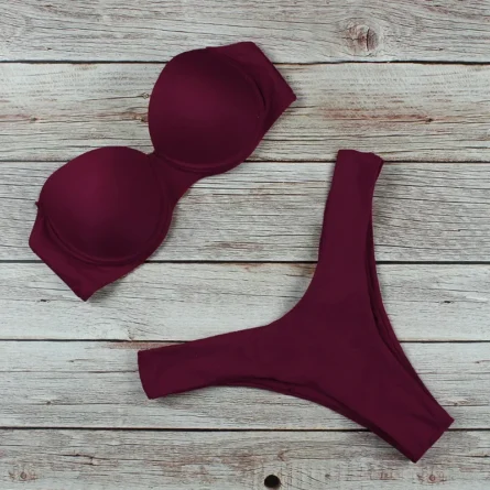 Ashley Sexy Brazilian Bandeau Push-up Bikini - Image 22