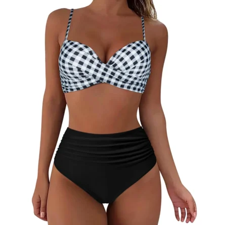 Sunset and Swim Tummy Control Design High Waist Bikini - Image 16