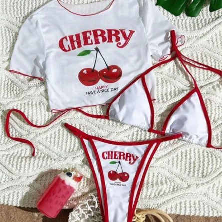 Cherry Bombshell Bikini Set