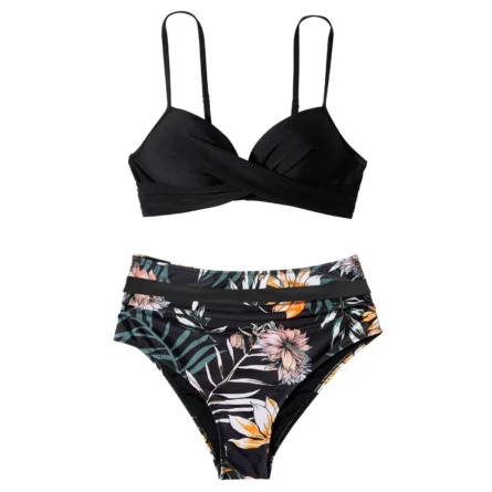 Sunset and Swim Tummy Control Design High Waist Bikini - Image 4