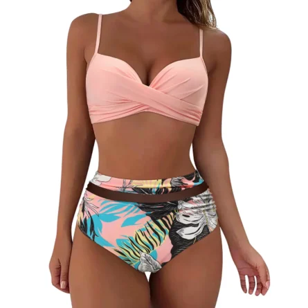 Sunset and Swim Tummy Control Design High Waist Bikini - Image 21