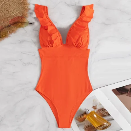 Classy Chic Ruffle One Piece Swimsuit - Image 43