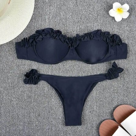 Ashley Sexy Brazilian Bandeau Push-up Bikini - Image 37