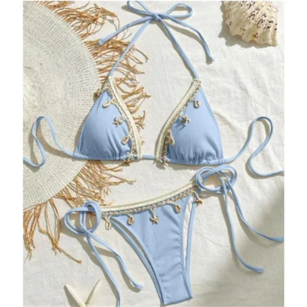 New Splicing Halter Strappy Brazilian Bikini Women Swimwear Female Swimsuit Two-pieces Bikini set Bather Bathing Suit Swim V6024 - Image 14