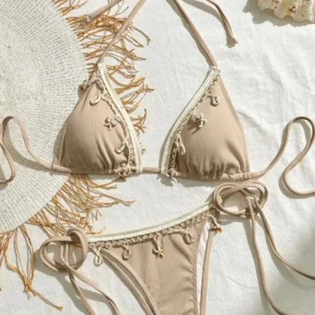 New Splicing Halter Strappy Brazilian Bikini Women Swimwear Female Swimsuit Two-pieces Bikini set Bather Bathing Suit Swim V6024 - Image 9