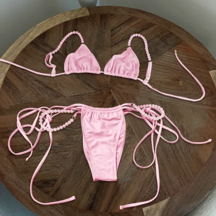 Bubblegum Beads Bikini Set – Micro Fit with Beaded Straps - Image 18