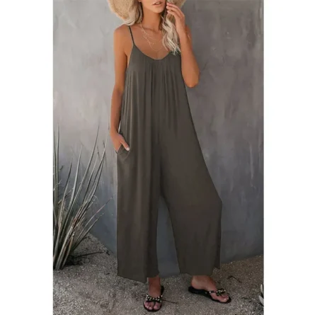 Full-Size Spaghetti Strap Wide Leg Jumpsuit - Image 10